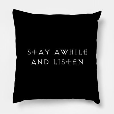 Diablo Stay Awhile And Listen Throw Pillow Official Haikyuu Merch