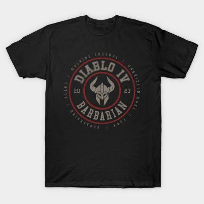 Diablo Iv Barbarian T-Shirt Official Haikyuu Merch