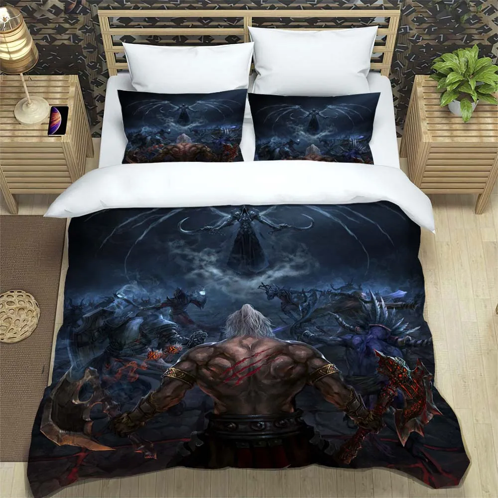 3D Game Diablo high definition printed bedding for boy Queen bedding set Soft and comfortable Customized 10 - Diablo Merch