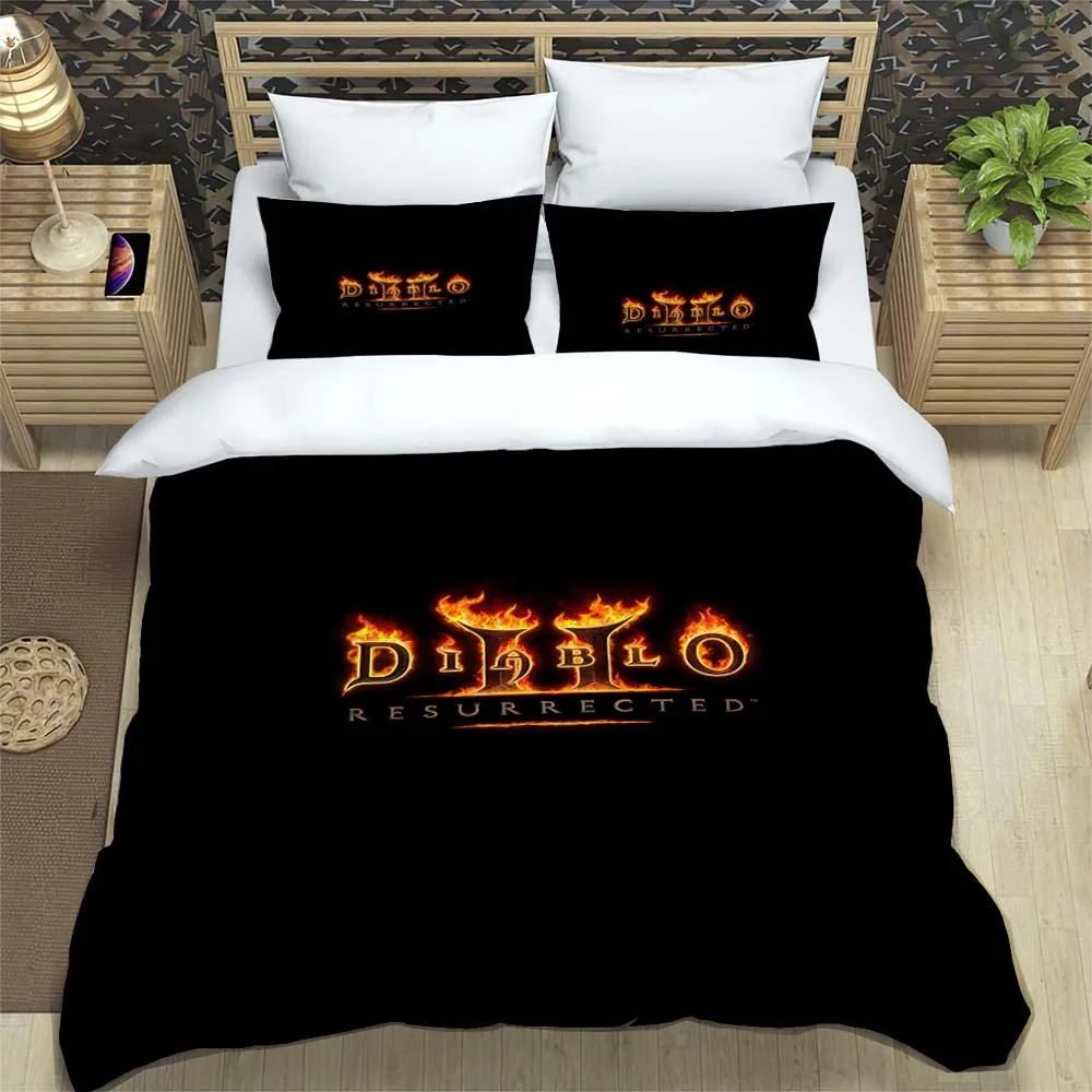 3D Game Diablo high definition printed bedding for boy Queen bedding set Soft and comfortable Customized 11 - Diablo Merch