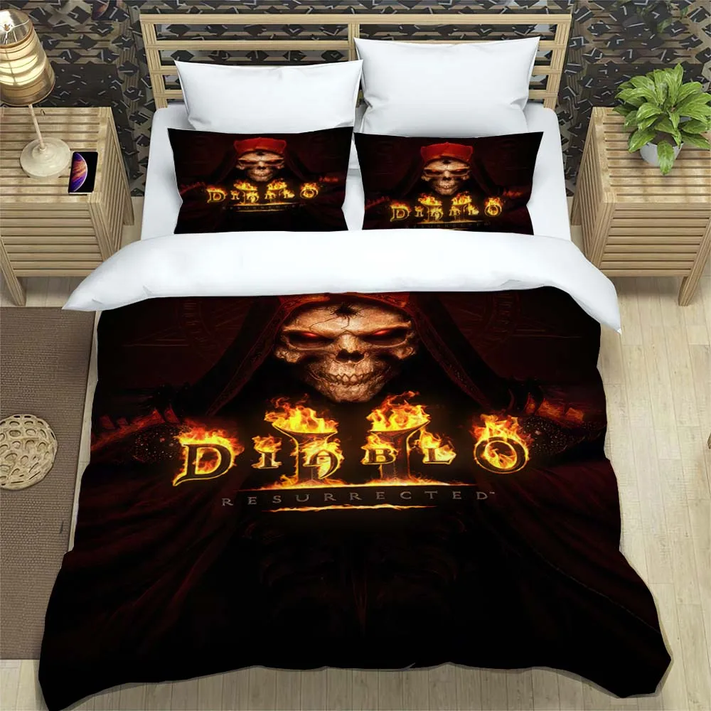 3D Game Diablo high definition printed bedding for boy Queen bedding set Soft and comfortable Customized 12 - Diablo Merch