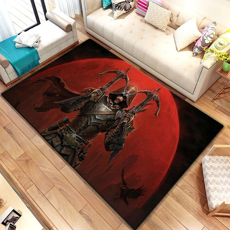 3D game Diablo player cartoon area carpet living room decoration decor rugs for bedroom for boy 11 - Diablo Merch