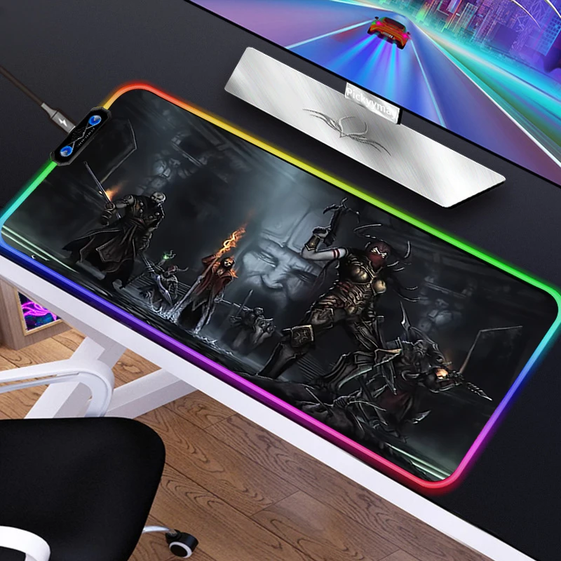 Anime RGB Mousepad PC Gamer Mouse Pad Gaming Laptop Desk Mat Diy Mause Pad Diablo 3 24 - Diablo Merch