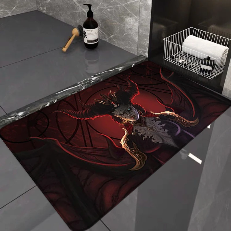 Bathroom Mat Diablo 4 Living Room Door Floor Mats Children Cute Rug House Entrance Bedroom Bath 10 - Diablo Merch