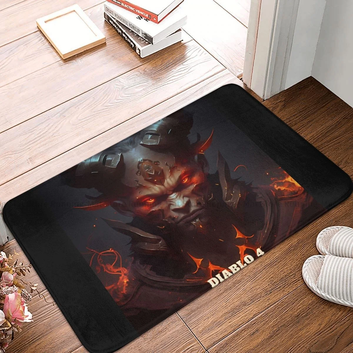 Diablo 4 Game Non slip Doormat Bath Mat Dark Devil Balcony Carpet Entrance Door Rug Bedroom - Diablo Merch