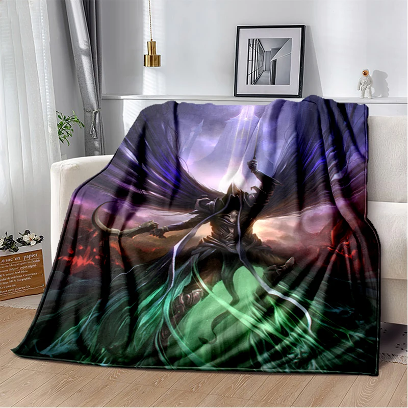 Diablo Art Printed Blanket Gedruckt Bettdecke Sofa Geschenk Gift Flannel Soft Plush Sofa Bed Throwing Blankets 19 - Diablo Merch