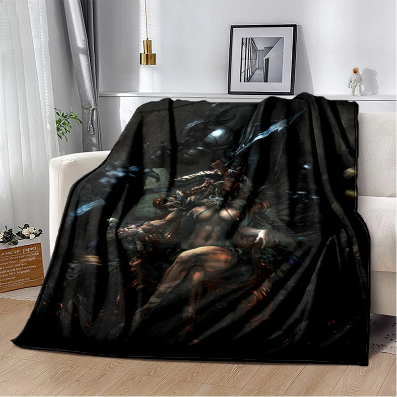 Diablo Art Printed Blanket Gedruckt Bettdecke Sofa Geschenk Gift Flannel Soft Plush Sofa Bed Throwing Blankets 4 - Diablo Merch