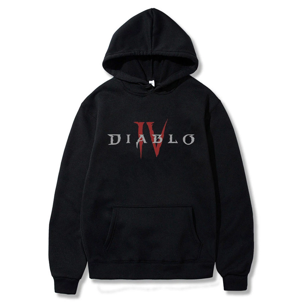 Diablo IV Core Logo Hoodie Unisex Long Sleeve Streetwear Women Men Hooded Sweatshirt 2023 New Game - Diablo Merch