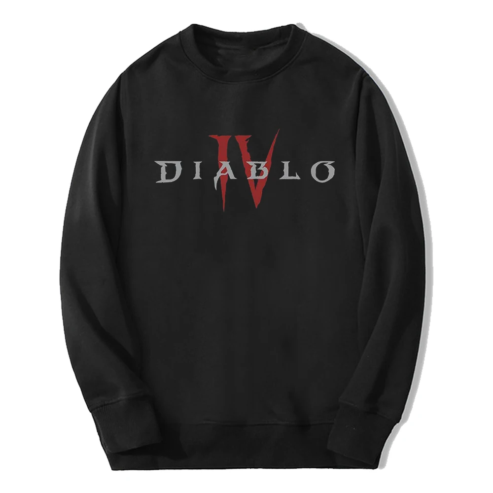 Diablo IV Core Logo Sweatshirt Unisex Crewneck Long Sleeve Harajuku Streetwear 2023 New Game Women Men - Diablo Merch