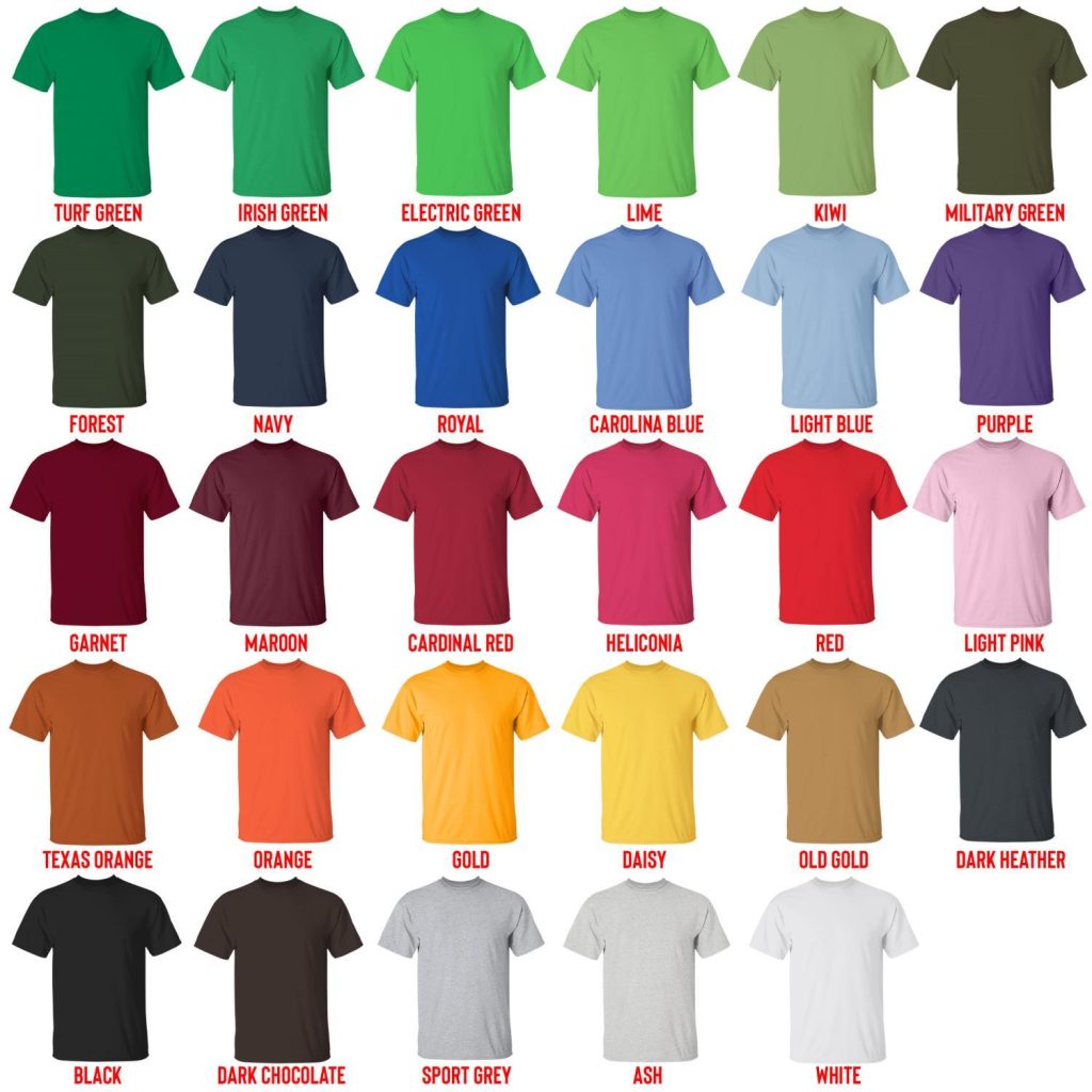 t shirt color chart - Diablo Merch