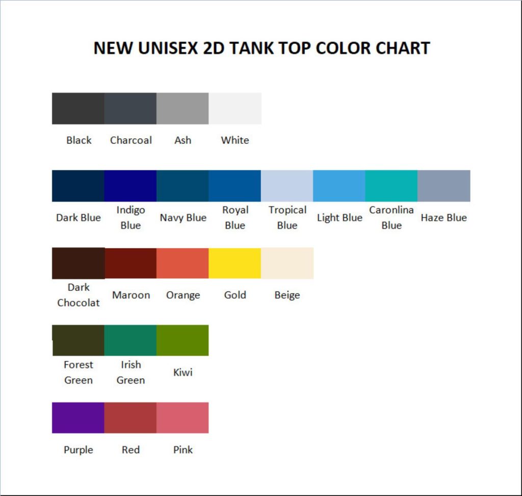 tank top color chart - Diablo Merch